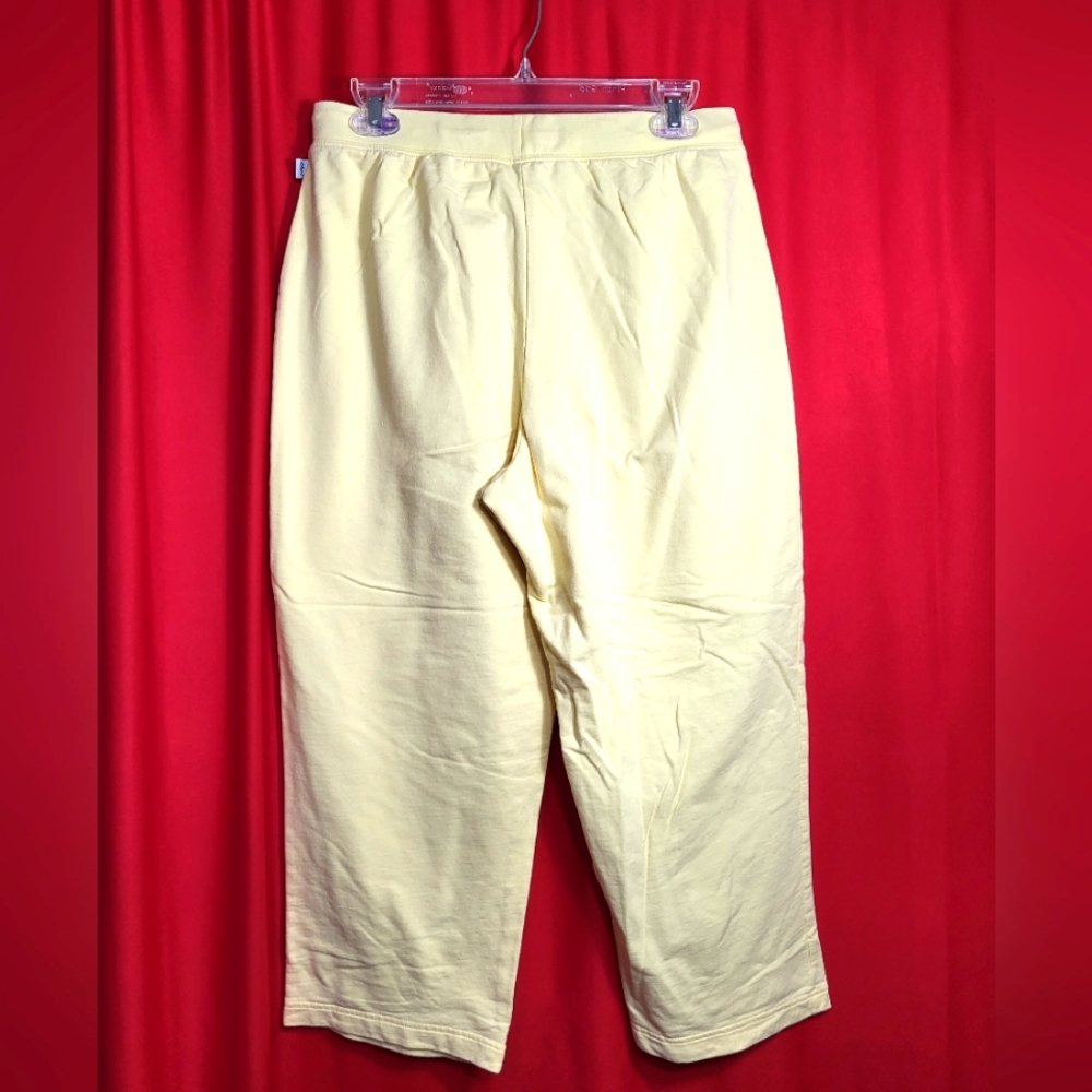 VF Jeans Wear yellow pull on-capri   women's M  #845 - Picture 5 of 5